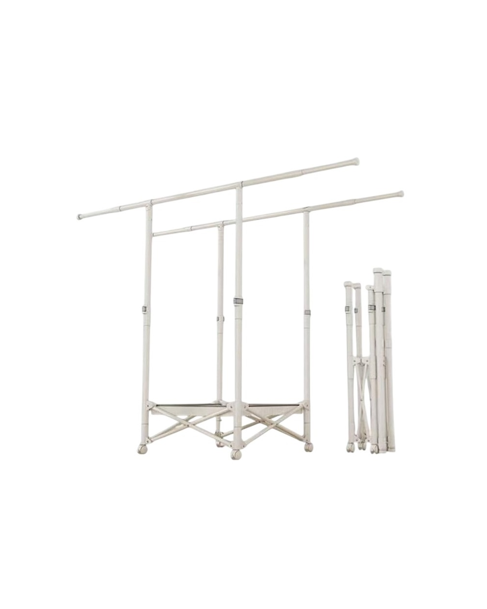 Πτυσσόμενη κρεμάστρα δαπέδου & απλώστρα ρούχων τροχήλατη - SG202602 - 282210 - White