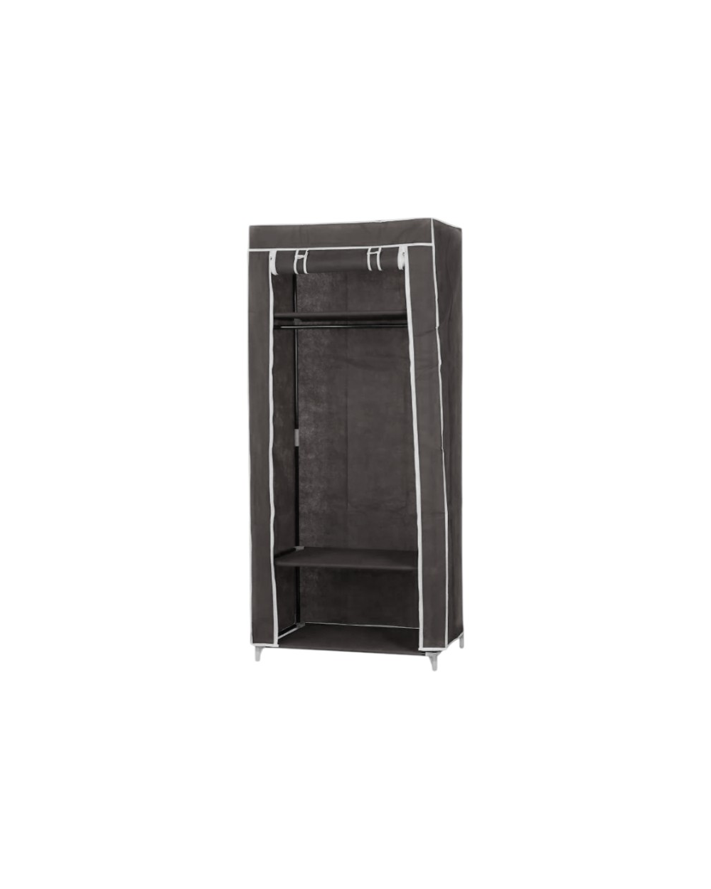 Υφασμάτινη ντουλάπα ρούχων με ράφια - 8875 - 521711 - Dark Grey