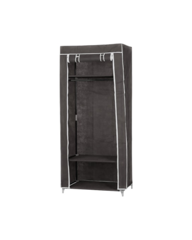 Υφασμάτινη ντουλάπα ρούχων με ράφια - 8875 - 521711 - Dark Grey