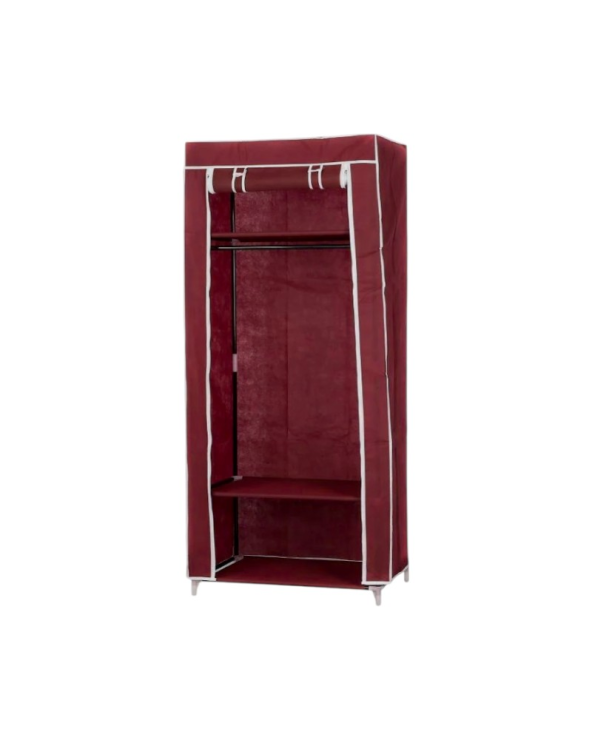 Υφασμάτινη ντουλάπα ρούχων με ράφια - 8875 - 521711 - Dark Red