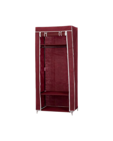 Υφασμάτινη ντουλάπα ρούχων με ράφια - 8875 - 521711 - Dark Red