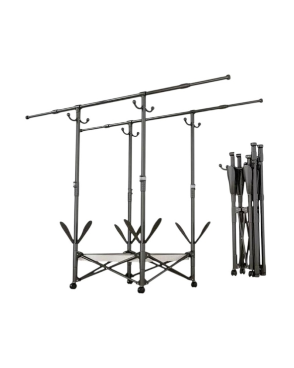 Πτυσσόμενη κρεμάστρα δαπέδου & απλώστρα ρούχων τροχήλατη - SG202604 - 282227 - Black