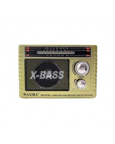 Επαναφορτιζόμενο ραδιόφωνο με ηλιακό πάνελ - XB-853BT - 008539 - Gold