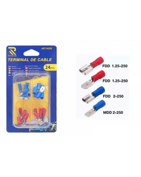 Σετ ακροδέκτες καλωδίων με μόνωση - 24pcs