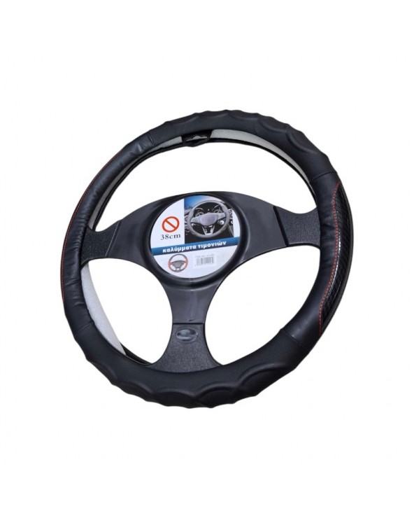 Κάλυμμα τιμονιού αυτοκινήτου - XY-050 - 122469 - Black/Red