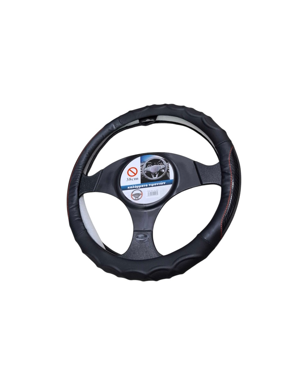 Κάλυμμα τιμονιού αυτοκινήτου - XY-050 - 122469 - Black/Red