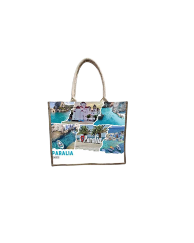 Τουριστική τσάντα λινή με φερμουάρ - Paralia - 40*34*19cm