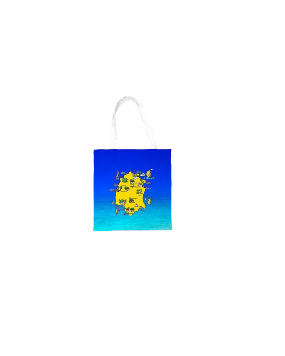 Υφασμάτινη τουριστική τσάντα καμβάς με φερμουάρ - Thassos - 35*40cm