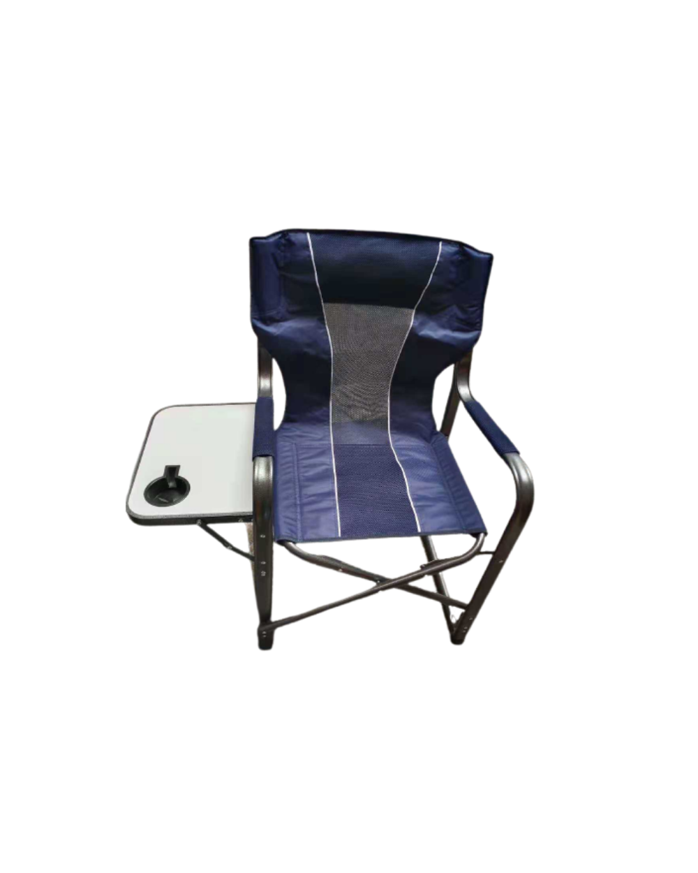 Πτυσσόμενη καρέκλα camping με ενσωματωμένο τραπεζάκι - 1811 - 170143 - Blue