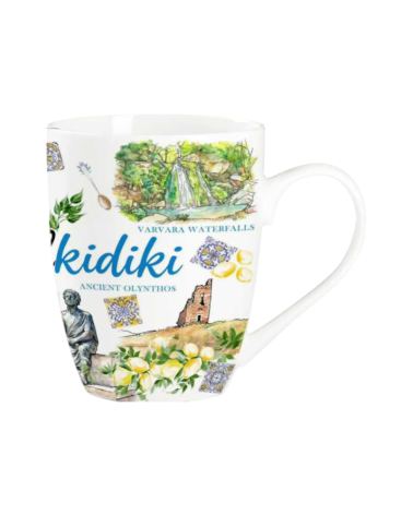 Σετ κεραμική κούπα Souvenir - 12pcs - Chalkidiki