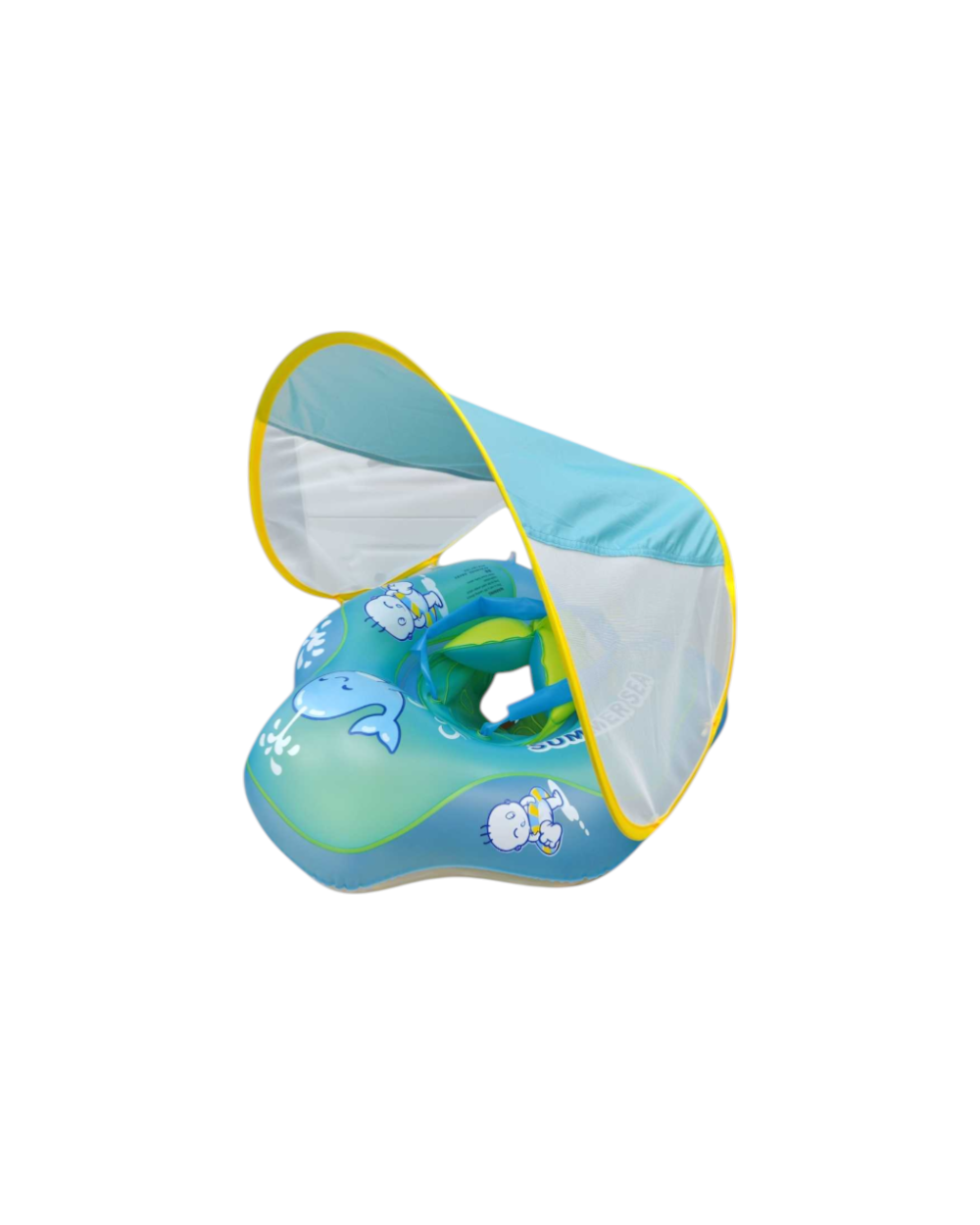 Παιδικό φουσκωτό σωσίβιο με κάθισμα & σκέπαστρο - 155008 - Blue