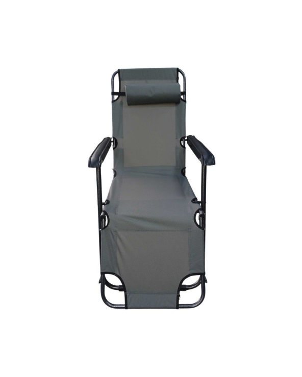 Πτυσσόμενη καρέκλα - ξαπλώστρα παραλίας - 1236 - 270942 - Grey