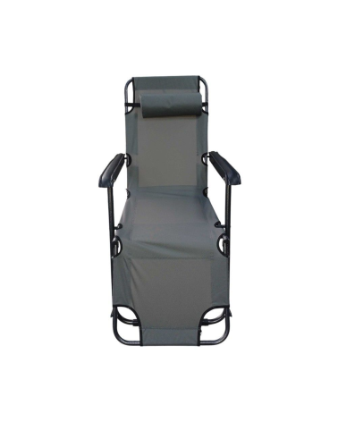 Πτυσσόμενη καρέκλα - ξαπλώστρα παραλίας - 1236 - 270942 - Grey