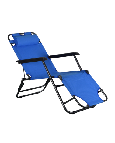 Πτυσσόμενη καρέκλα - ξαπλώστρα παραλίας - 1236 - 270942 - Light Blue