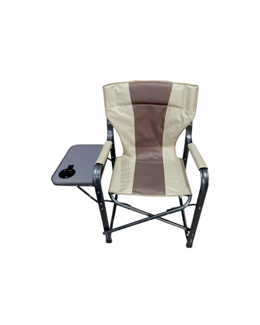 Πτυσσόμενη καρέκλα camping με ενσωματωμένο τραπεζάκι - 1811 - 170143 - Beige