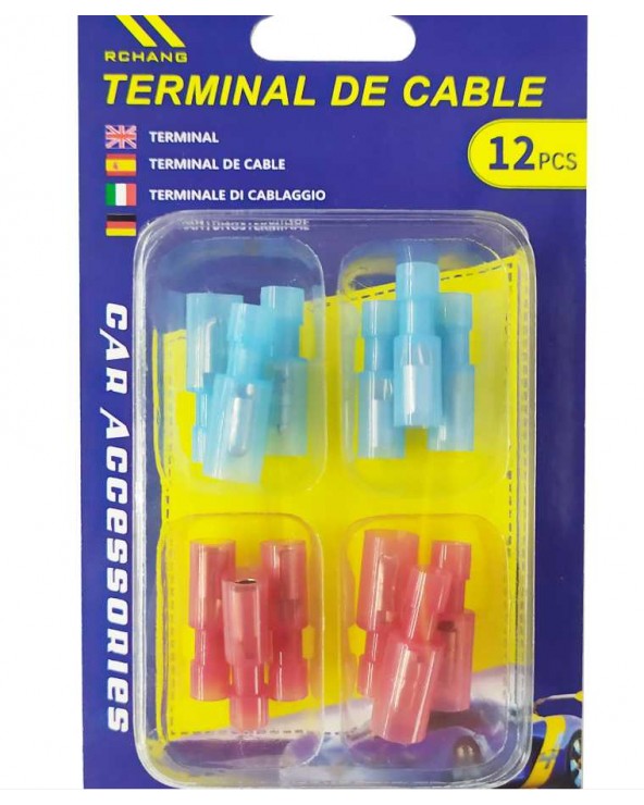Σετ ακροδέκτες καλωδίων κυλινδρικοί - Male &amp;amp; Female - 12pcs