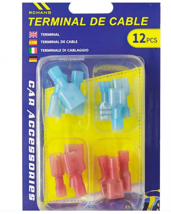 Σετ ακροδέκτες καλωδίων συρταρωτοί - T-tap - Male &amp;amp; Female - 12pcs