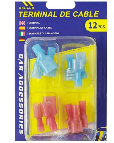 Σετ ακροδέκτες καλωδίων συρταρωτοί - T-tap - Male &amp;amp; Female - 12pcs