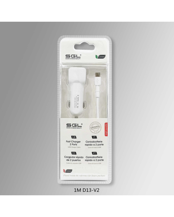 Φορτιστής αυτοκινήτου - Micro USB - 1m - V8-D13 - 110206