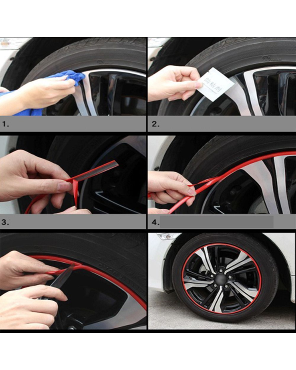 Διακοσμητική αυτοκόλλητη ταινία 3D ζαντών αυτοκινήτου 1404301 - 140356 - Black