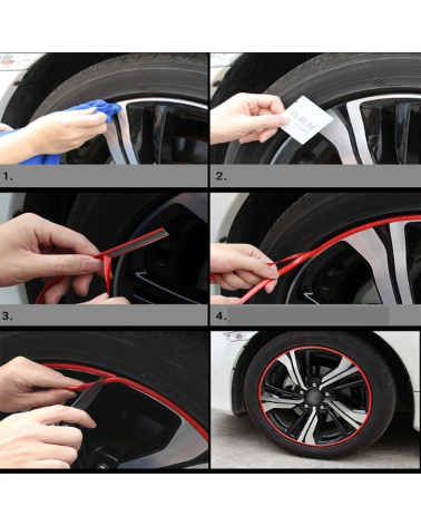 Διακοσμητική αυτοκόλλητη ταινία 3D ζαντών αυτοκινήτου 1404301 - 140356 - Black