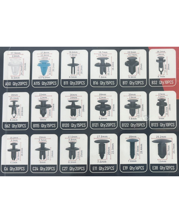 Σετ συνδετήρες αυτοκινήτου 18 τύπων - 299pcs