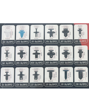 Σετ συνδετήρες αυτοκινήτου 18 τύπων - 299pcs