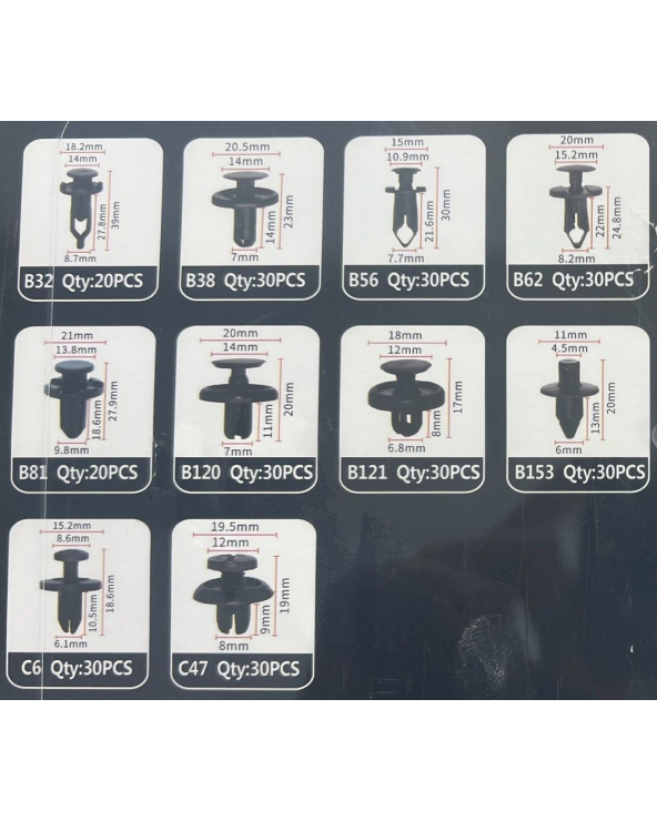 Σετ συνδετήρες αυτοκινήτου 10 τύπων - 280pcs