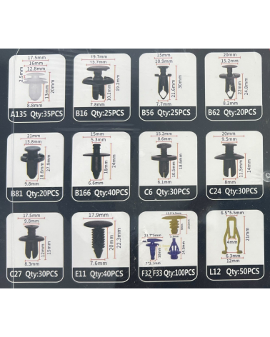 Σετ συνδετήρες αυτοκινήτου 13 τύπων - 545pcs