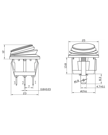 Διακόπτης οχημάτων On/Off - R-F13206A-33-2U