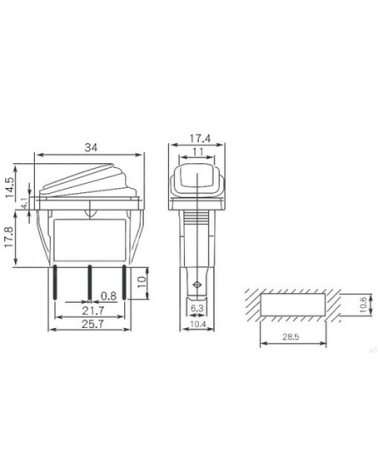 Διακόπτης οχημάτων On/Off - R-F13209B-23-2U - 2pcs