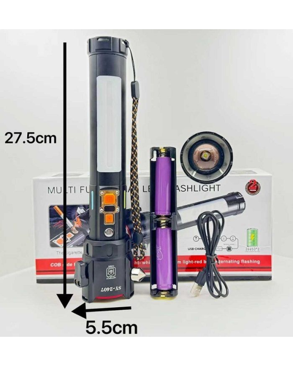 Επαναφορτιζόμενος φακός LED & εργαλείο έκτακτης ανάγκης - FA-SY2407