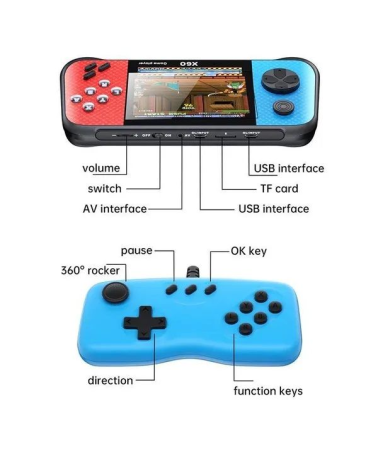 Φορητή κονσόλα παιχνιδιών με χειριστήριο - X60 - 887677 - Blue