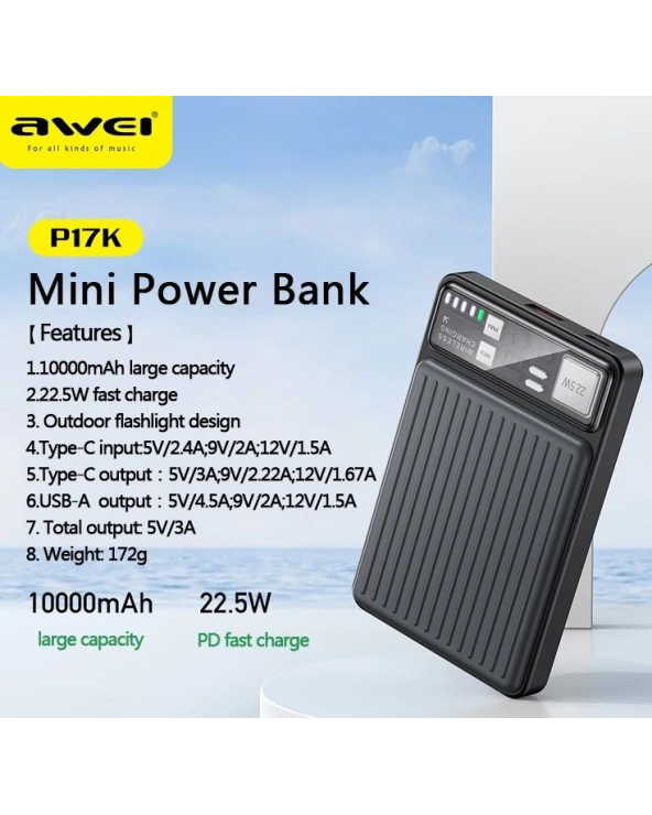 Powerbank - P17K - 10.000mah - 22.5W - AWEI