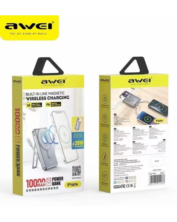 Powerbank μαγνητικής φόρτισης - P92K - 10.000mah - 20W - AWEI