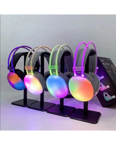 Ασύρματα ακουστικά Bluetooth LED - Headphones - PG580 - RGB - 212058 - White