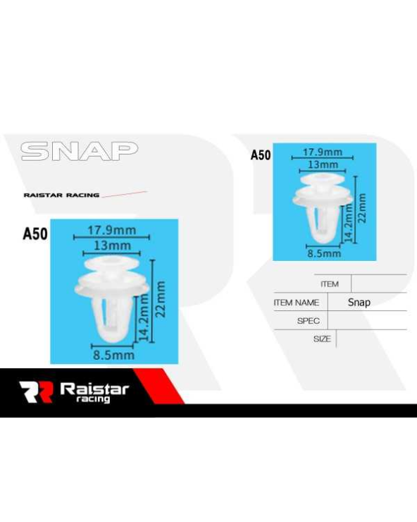 Σετ συνδετήρες αυτοκινήτου - 10pcs - R-F16101-03