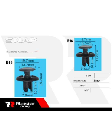 Σετ συνδετήρες αυτοκινήτου - 10pcs - R-F16101-05