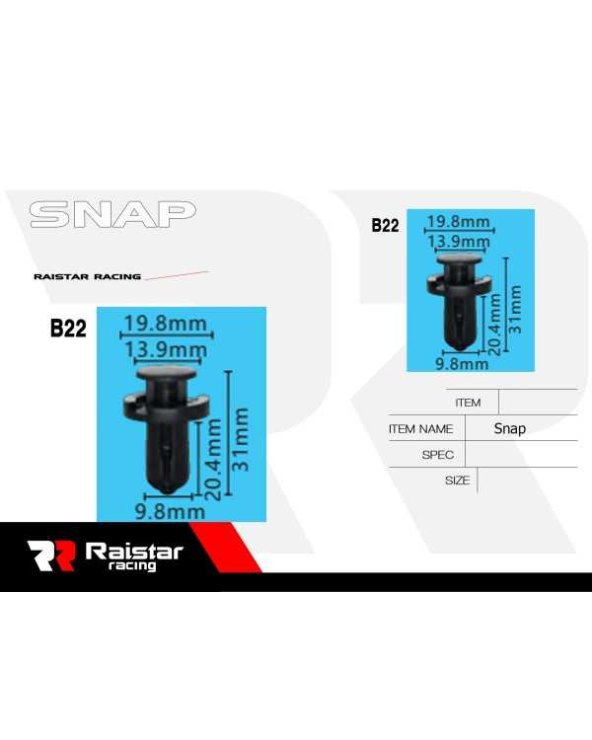 Σετ συνδετήρες αυτοκινήτου - 8pcs - R-F16101-14