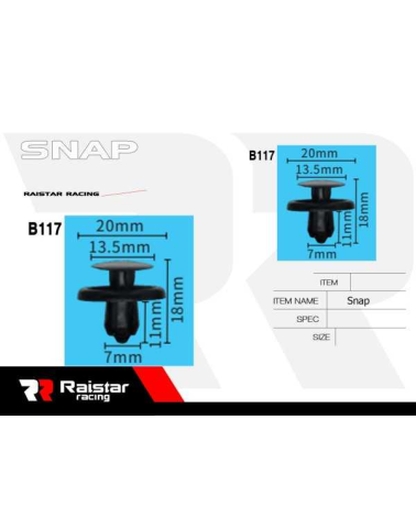 Σετ συνδετήρες αυτοκινήτου - 10pcs - R-F16101-18