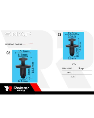 Σετ συνδετήρες αυτοκινήτου - 10pcs - R-F16101-06
