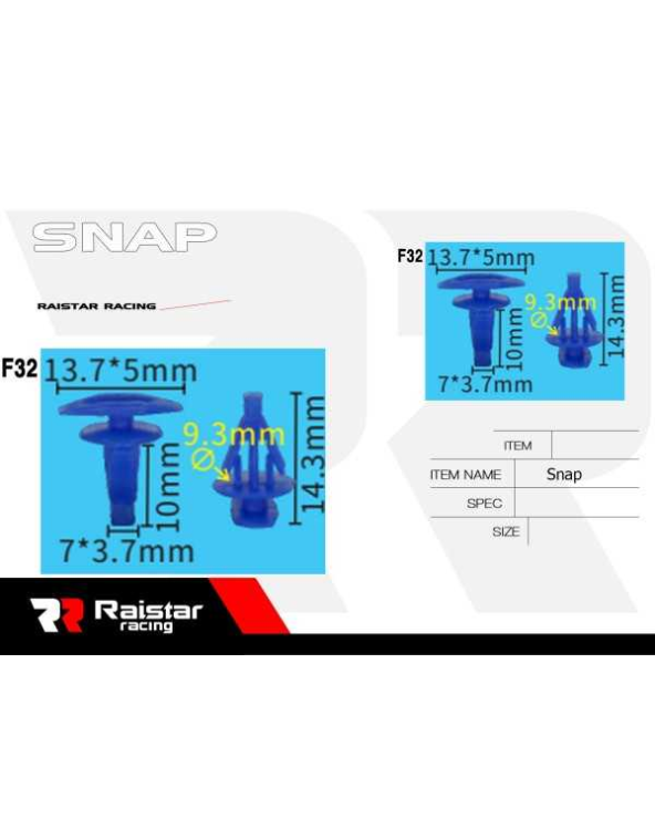 Σετ συνδετήρες αυτοκινήτου - 10pcs - R-F16101-08