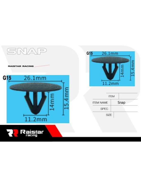 Σετ συνδετήρες αυτοκινήτου - 10pcs - R-F16101-09