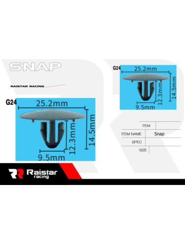 Σετ συνδετήρες αυτοκινήτου - 10pcs - R-F16101-24