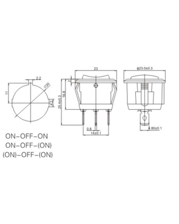 Διακόπτης οχημάτων On/Off - R-F13203A-33-4U