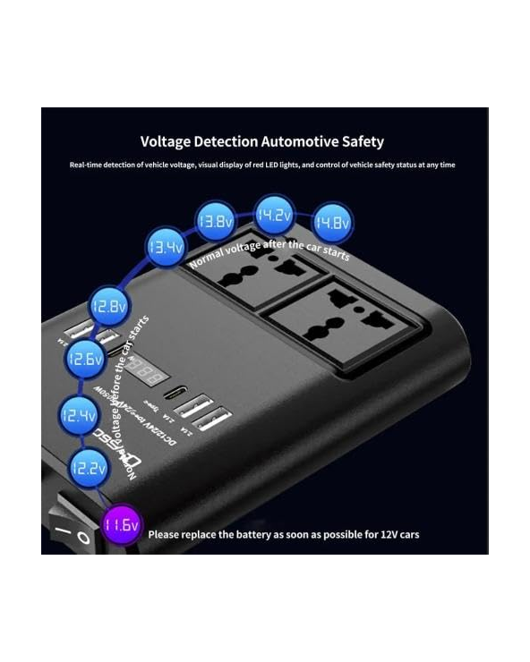 Μετασχηματιστής - Power Inverter αυτοκινήτου - 150W - 12VDC to 220VAC - 4xUSB - CD350562 -  505523