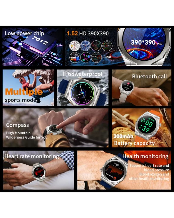 Σετ Smartwatch με 3 λουράκια - Z83 MAX - 880518 - Black