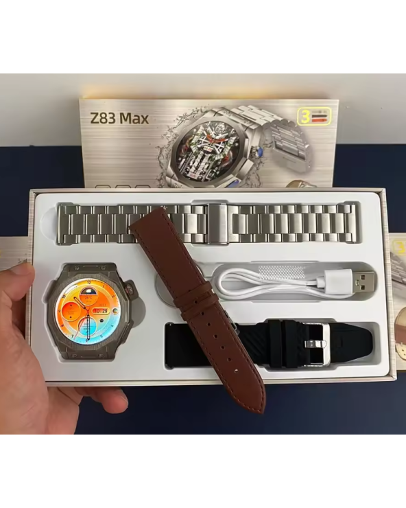 Σετ Smartwatch με 3 λουράκια - Z83 MAX - 880518 - Black