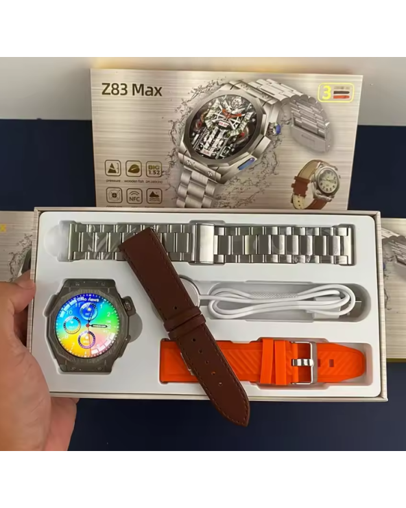 Σετ Smartwatch με 3 λουράκια - Z83 MAX - 880518 - Orange