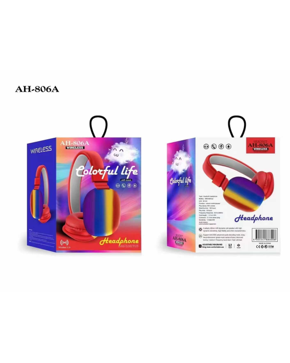 Ασύρματα ακουστικά - Headphones - AH-806B - Red